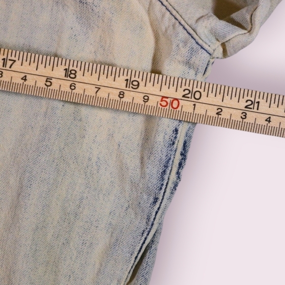 Rock 47 Wrangler Cream Denim Embroidered Rhinestone Rustic Snap Western Size L - Picture 8 of 10